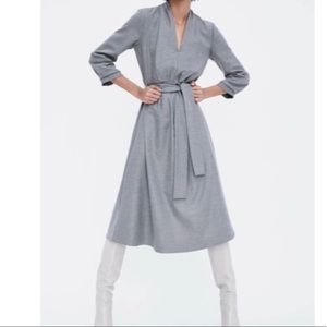 Zara | Gray A Line Midi Dress Sz Small